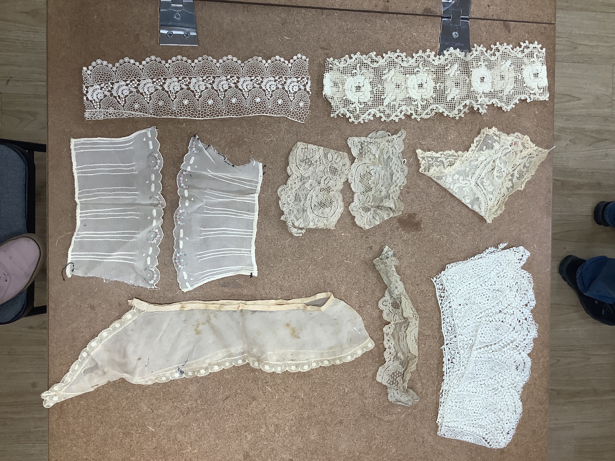A collection of lace collars and trimmings